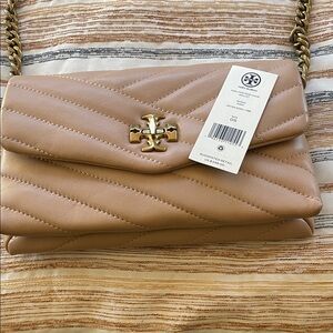 Tory Burch Tan Quilted Crossbody Bag